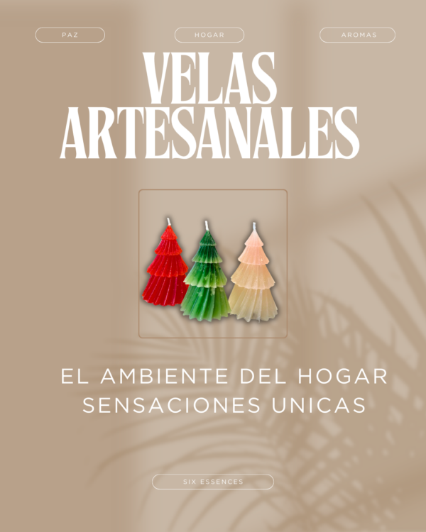 Vela artesanal forma de abeto - Imagen 2
